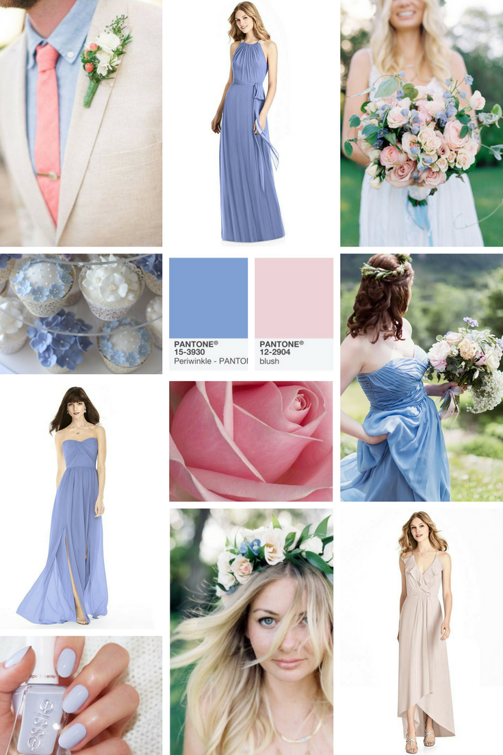 periwinkle blue and pink wedding color theme 